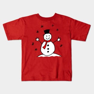 Cute Christmas Cartoon Snowman Kids T-Shirt